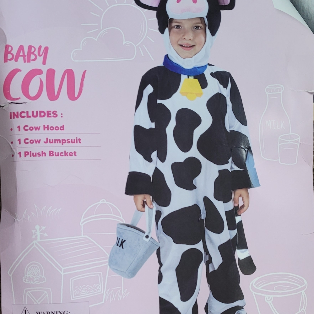 Kids Cow Costume - Black and White